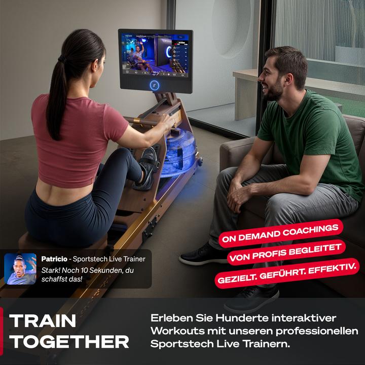 Produktbild (Set-A) Sportstech Rudergerät AquaElite Walnut