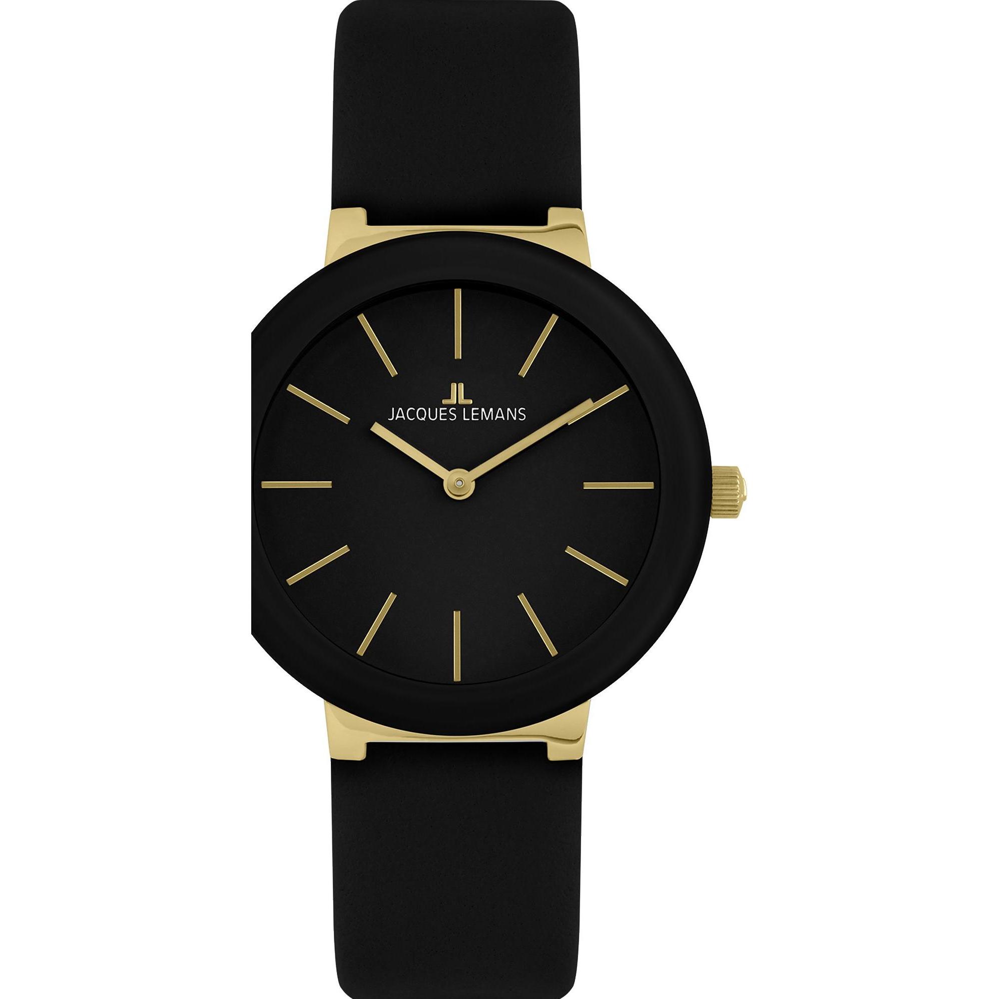 Jacques Lemans, Armbanduhr, Damenuhr Classic, Gelb, (Analoguhr, 34 mm)