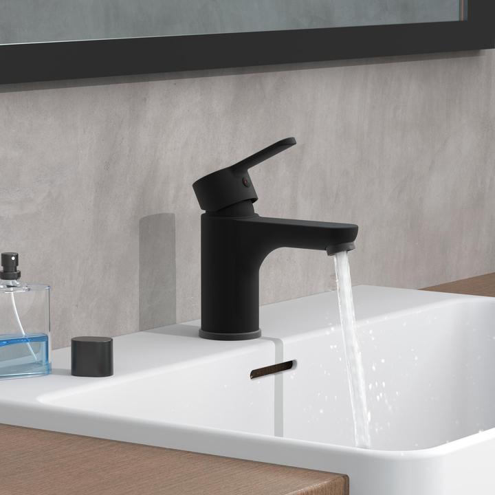 Image du produit Schütte Robinet salle de bain DENVER Robinet de lavabo noir mat Mitigeur 44106