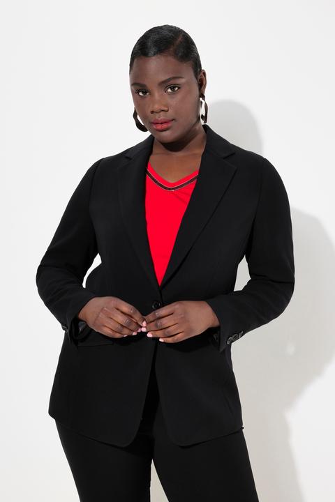 Produktbild Ulla Popken Blazer, Acetat, Reverskragen, Knopfverschluss (52)