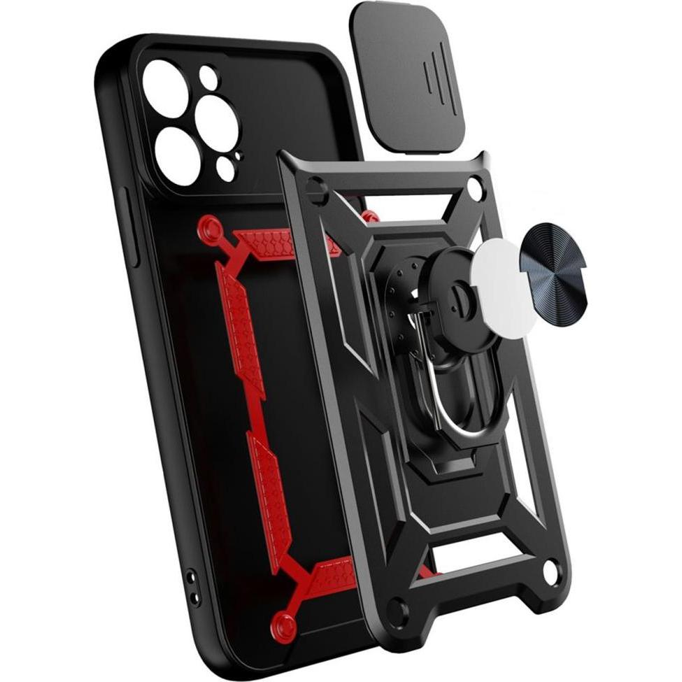 Thumbnail - Hurtel Hybrid Armor Camshield case for iPhone 13 Pro Max armored case with camera cover pink (Apple iPhone 13 Pro Max), ...