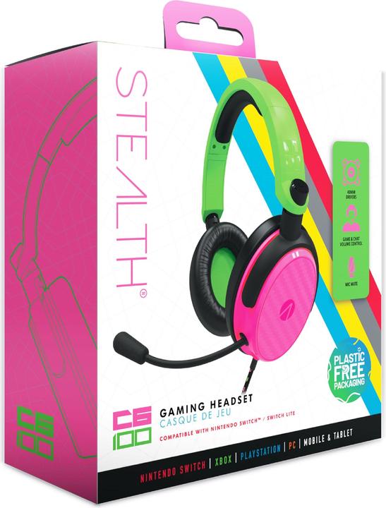 Produktbild Stealth C6-100 Gaming Headset -Green/Pnk (Kabelgebunden)