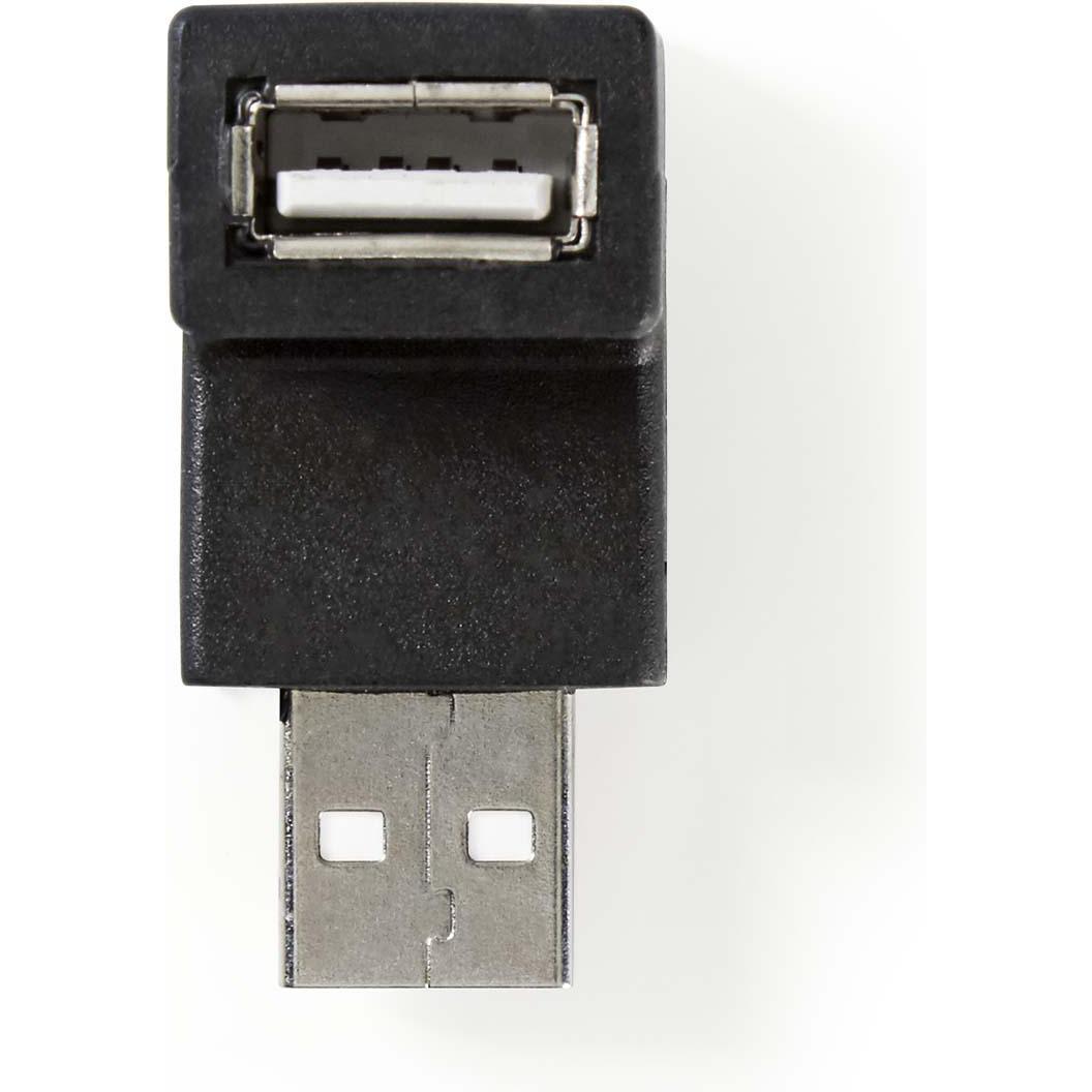 Nedis USB-A Adapter USB 2.0 USB-A Stecker USB-A Buchse 480 Mbps Rund Vernickelt PVC (USB 2.0), USB Kabel