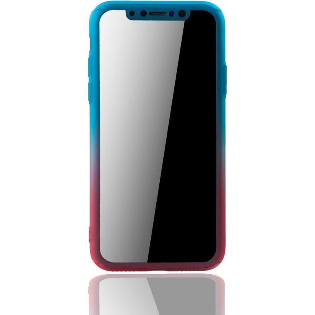 Thumbnail - König Design Hülle Handy Schutz für Apple iPhone XS Full Case Cover Displayschutz Bumper Rot (Apple iPhone XS), Smartpho...