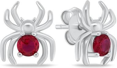 Image du produit Brilio Silver - Silver earrings with red zircon Spider EA1142WR
