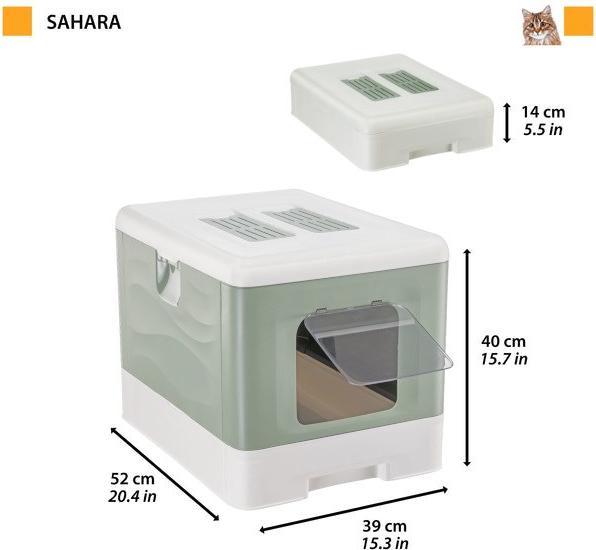 Produktbild Ferplast SAHARA TOILET GREEN kuweta dla kota (Katzenklo offen)