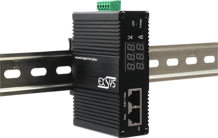 Actual product image Exsys Industrial PoE++ Gigabit Splitter 50W (802.3af (PoE), 802.3at (PoE+), 802.3bt (PoE++), 50 W)