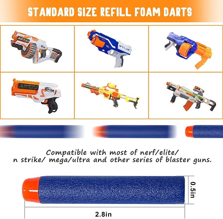Produktbild König Design 880 Soft Nachfüll Foam Darts Pfeile Elite Clip für NERF N-Strike Ersatzpfeile