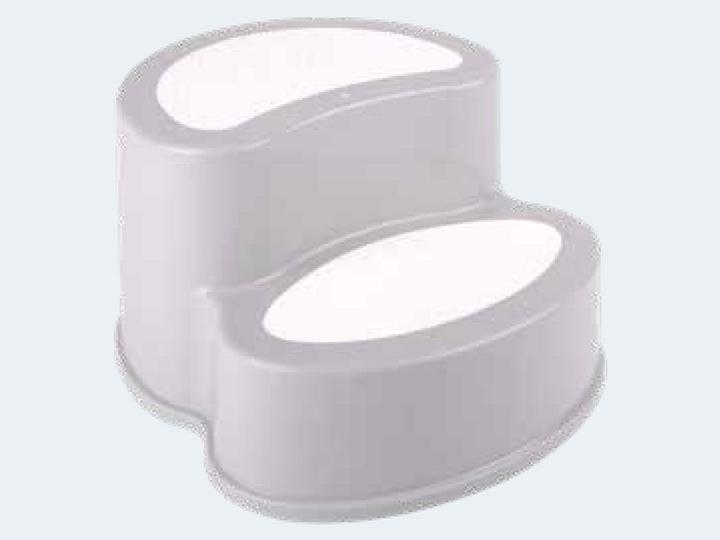 Produktbild Bieco zweistufiger Tritthocker Kinder Hocker Badezimmer Hocker grau - Hocker für Kinder Bad - Kinder