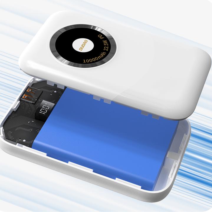 Actual product image Dudao Powerbank K21 Mini 10000mAh 22.5W USB-A / USB-C - beige (10000 mAh, 22.50 W, 37 Wh)