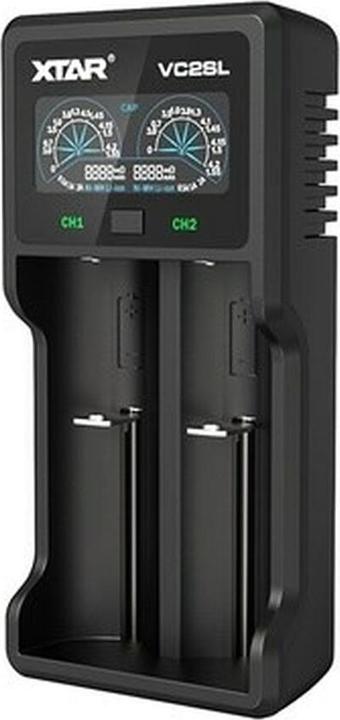 Xtar VC2SL Batterieladegerät für Batterien Li-Ion / Ni-MH / Ni-CD 18650 (1 Stk., A, AA, AAA, AAAA, C, D, Ladegerät ohne Akku)