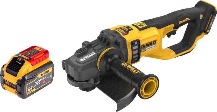 1x DeWalt DCG 460 N XJ meuleuse d'angle sans fil, 1x Dewalt DCB 547 XR FlexVolt 54, Batterie Li-lon 18 V 9,0 Ah, 1x capot de protection pour le ponçage, 1x capot de protection pour le tronçonnage, 1x poignée supplémentaire anti-vibrations, 1x écrou de serrage rapide, 1x clé de montage