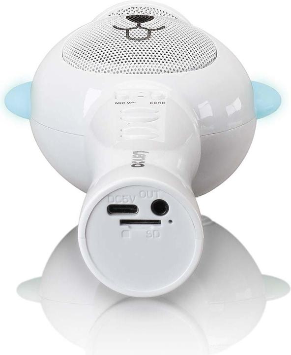 Produktbild Lenco Karaoke microphone with Bluetooth®, SD slot, lighting, Aux out, white