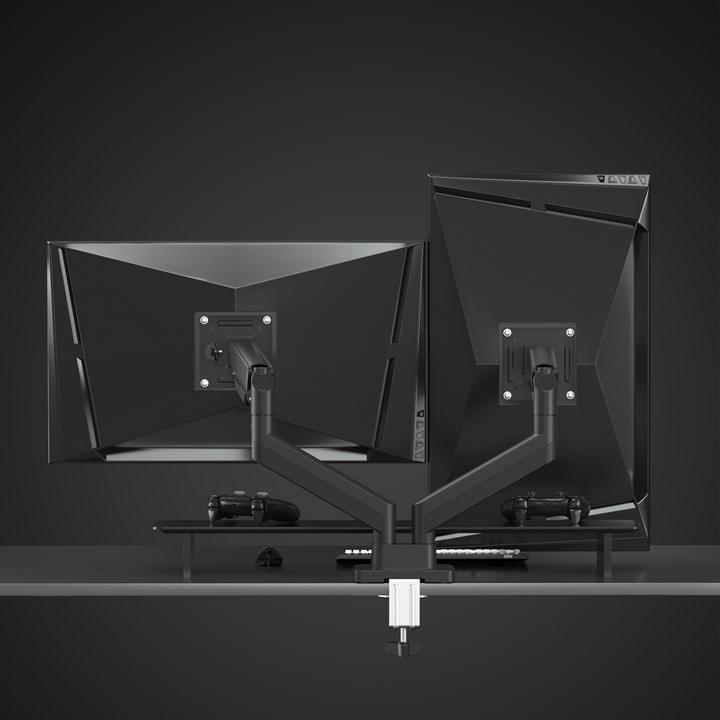 Actual product image Gembird Schreibtisch montiert einstellbare Doppelmonitorarm 17 "-32" Schwarz (Table, 32", 10 kg)