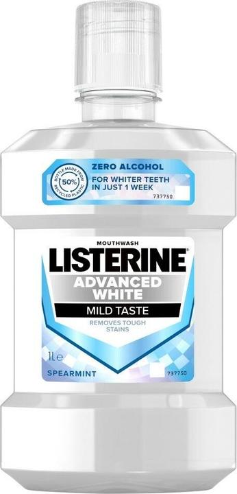 Listerine Collutorio avanzato bianco dal gusto delicato (1000 ml, Collutorio)