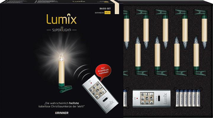 Image du produit Krinner Bougie de Noël à LED pour arbre de Noël - Ensemble de démarrage Superlight (12 x)