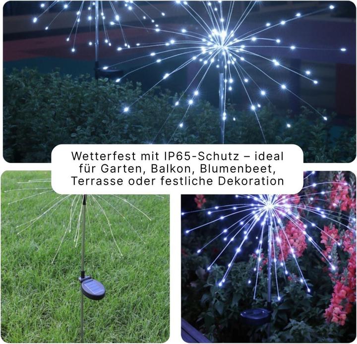 Actual product image Hermex 2er-Set LED Solar-Feuerwerkslichter Lichterkette Gartenleuchte Deko (0.11 m)