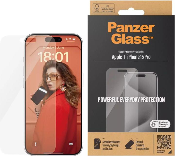 Image du produit PanzerGlass Protecteur d'écran (1 pcs, Apple iPhone 15 Pro)