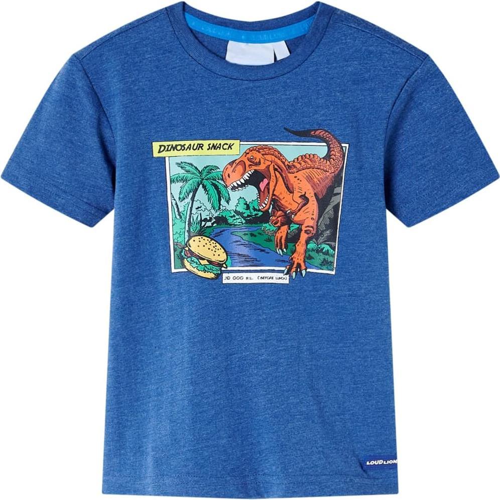 VidaXL, Jungen, Shirt, Kinder-T-Shirt Dunkelblau Melange 104,Material: 80, Blau, (104)