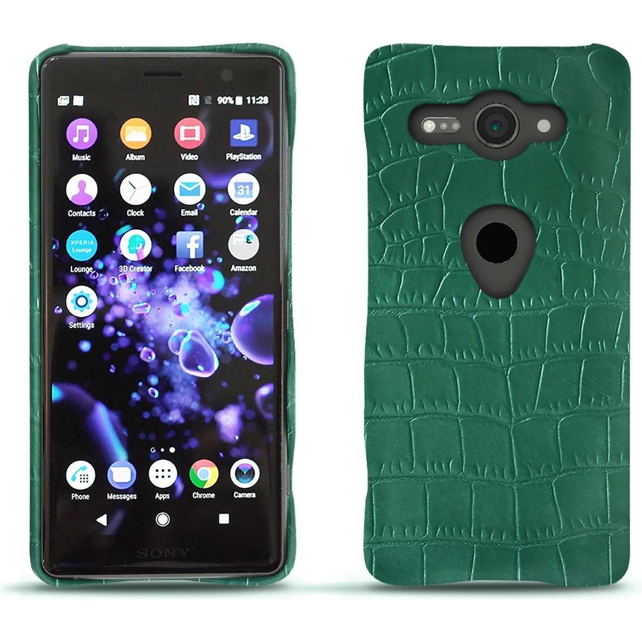 Noreve Lederschutzhülle (Sony Xperia XZ2 Compact), Smartphone Hülle, Grün