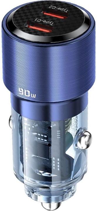 Actual product image Qualo Auto charger car charger 2x USB-C very powerful for laptop smartphone 90W