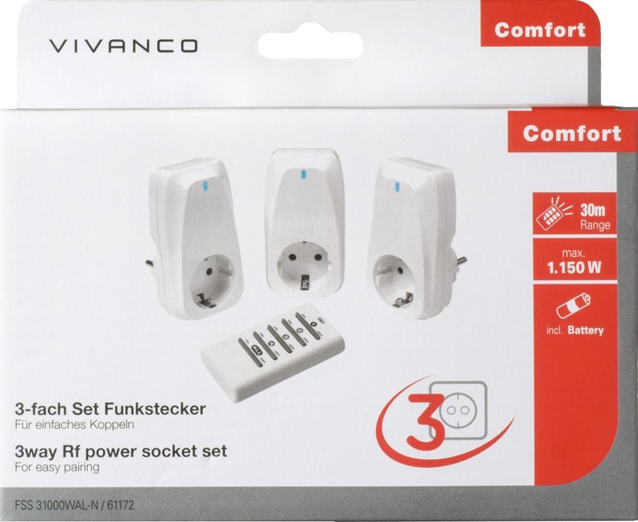 Actual product image Vivanco FSS 31000WAL-N Smart Plug 1150 W White