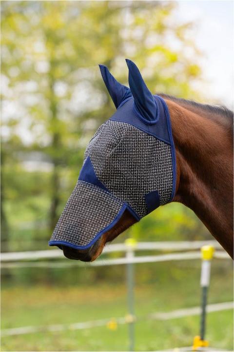 Produktbild Kerbl Fliegenmaske mit Ohren-und UV-Schutz, navy,Cob, Nüsterschutz