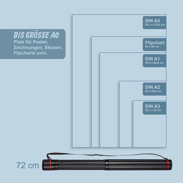 Produktbild Relaxdays GmbH Posterrolle ausziehbar rot/schwarz