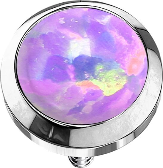 Produktbild Star Piercing Dermal Anchor silber mit Opal violett (ohne Messing, Titan G23)