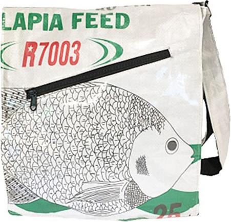 Produktbild Bekos Upcycling - Studententasche aus recycelten Fischfuttersäcke weiss