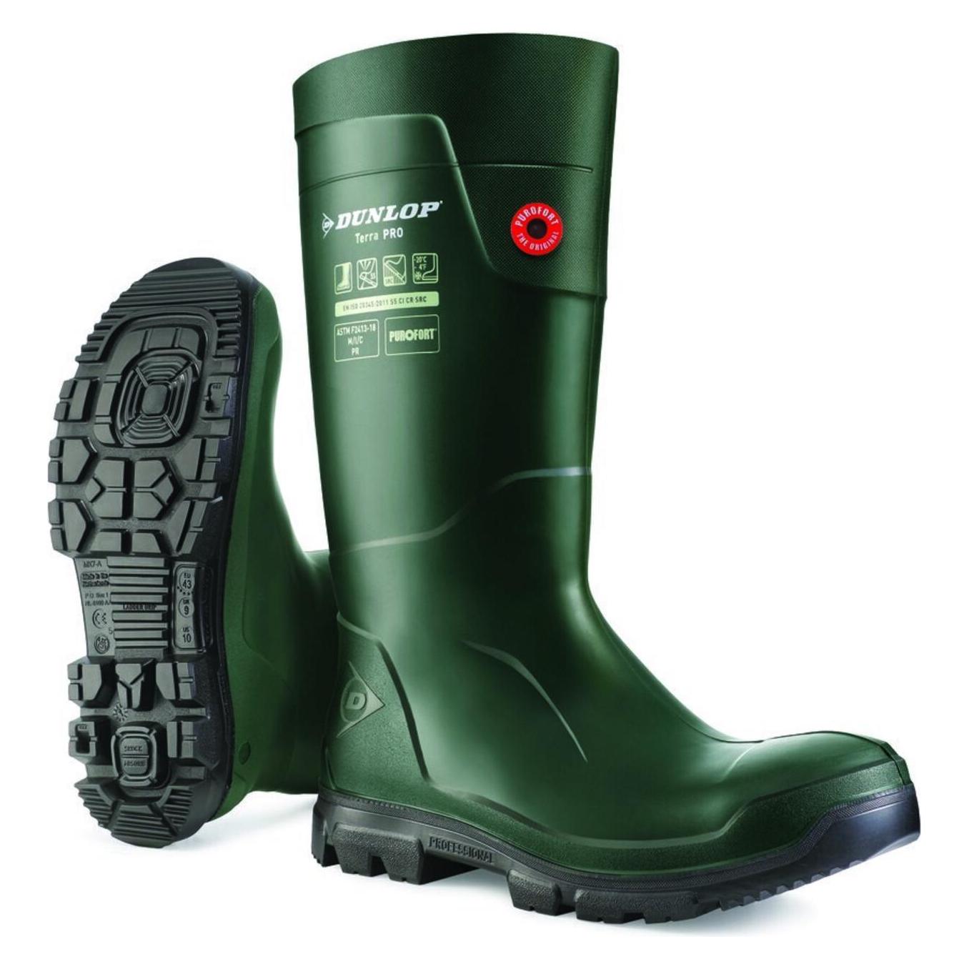 Dunlop, Herren, Gummistiefel, Sicherheits-Gummistiefel Grün "TerraPro" S5, Gr.35, Grün, (35)
