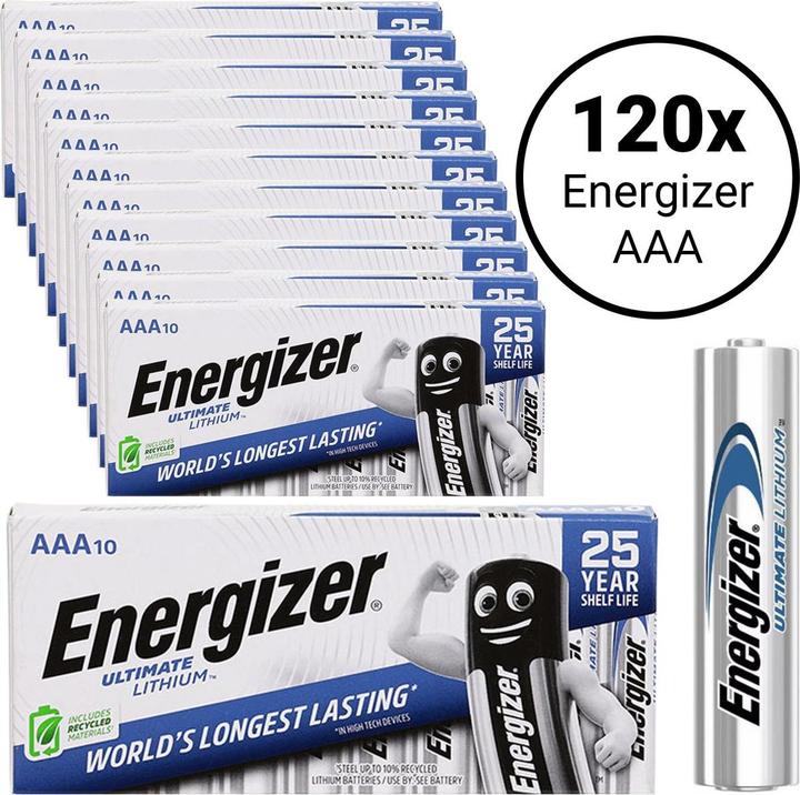 Produktbild Energizer Ultimate Lithium AAA (FR03) - 120 Batterien (120 Stk., AAA, 1250 mAh)