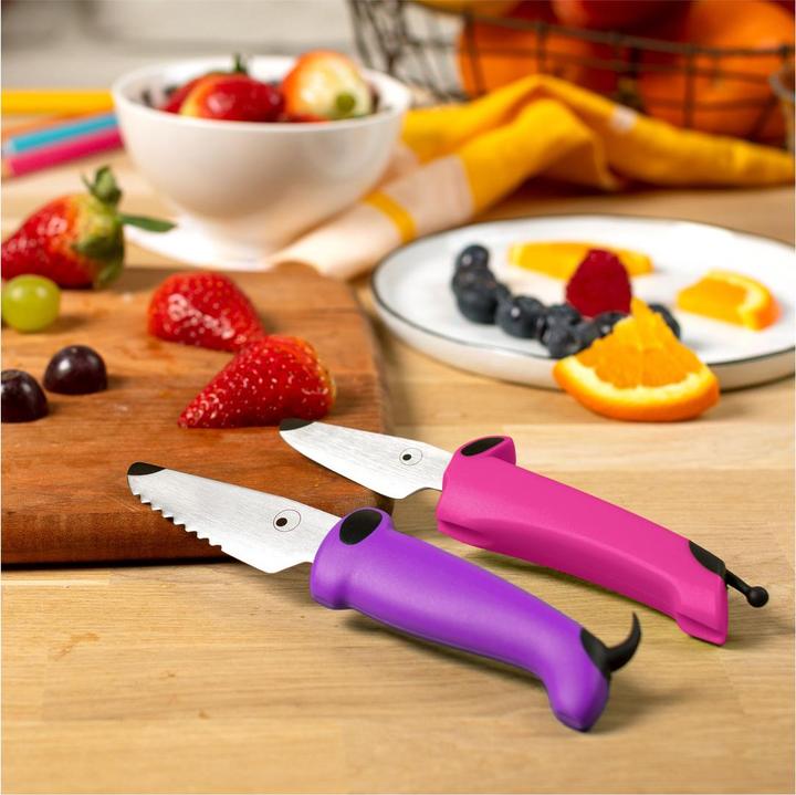 Productafbeelding Kuhn Rikon kinderkitchen® messenset fuchsia / violet 2 stuks