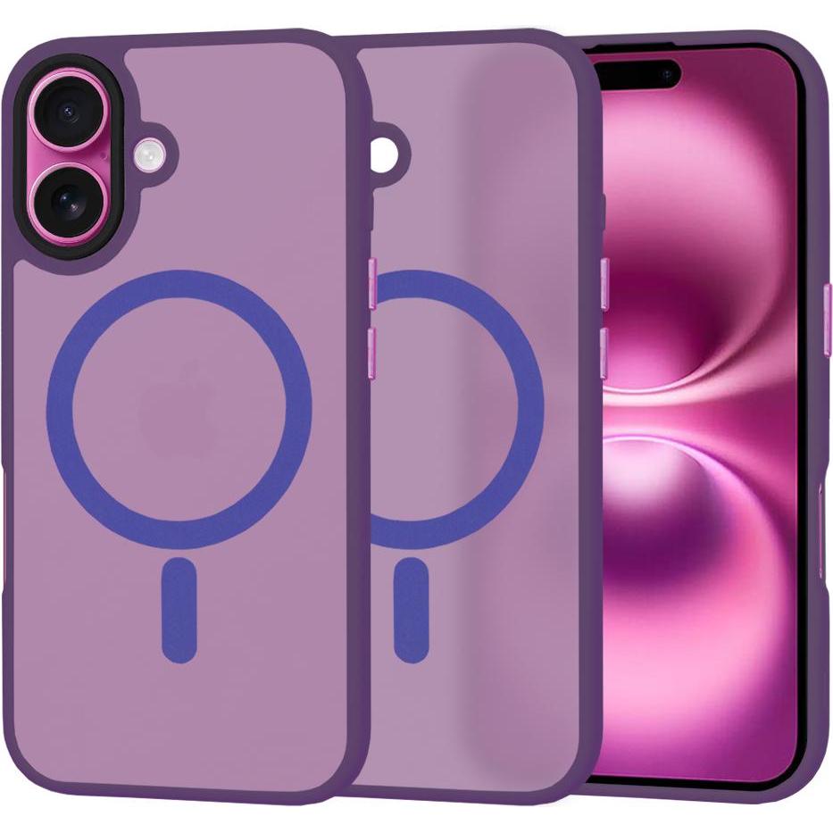 Techsuit - HaloFrost MagSafe Series - iPhone 16 Plus - Deep Purple (Apple iPhone 16 Plus), Cover smartphone, Viola