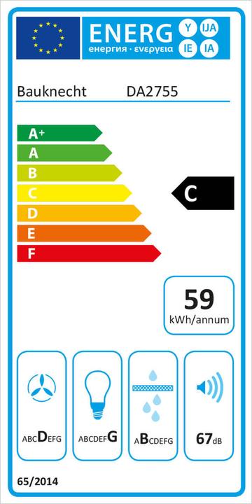 Energie-Label Bauknecht Da 2755 Sw (Flachschirmhaube)