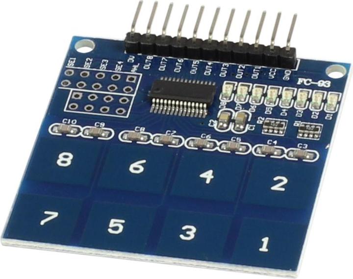 Actual product image Allnet 4duino 8 chanel Capacive Touch Button Switch Board