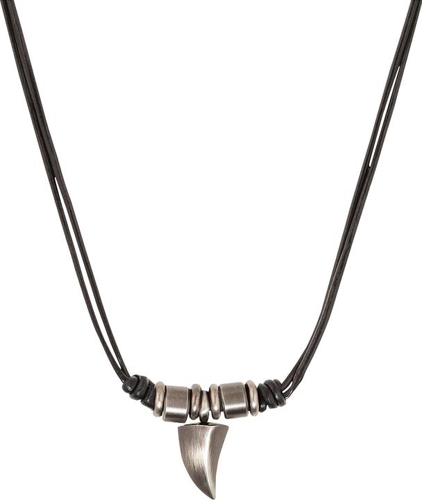Produktbild S.Oliver Halsschmuck für Herren, Leder, Stainless Steel | Zahn (Edelstahl, 40 cm)