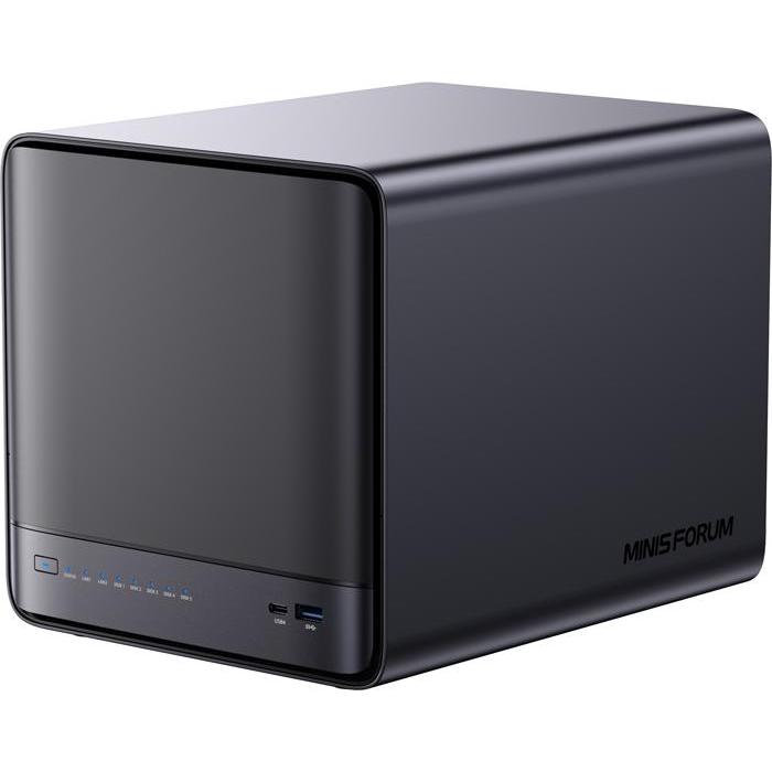 Minisforum MINI-PC Minis Forum NAS N5 Pro AMD Ryzen AI 9 HX Pro 370, 32GB+128GB O (128 GB, 32 GB, AMD Ryzen AI 9 HX PRO 370), PC, Nero