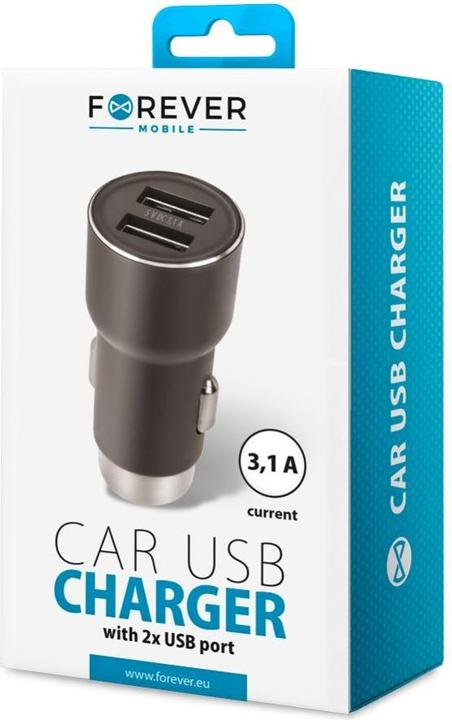 Image du produit Forever CC-04 chargeur de voiture 2x USB 3.1A noir