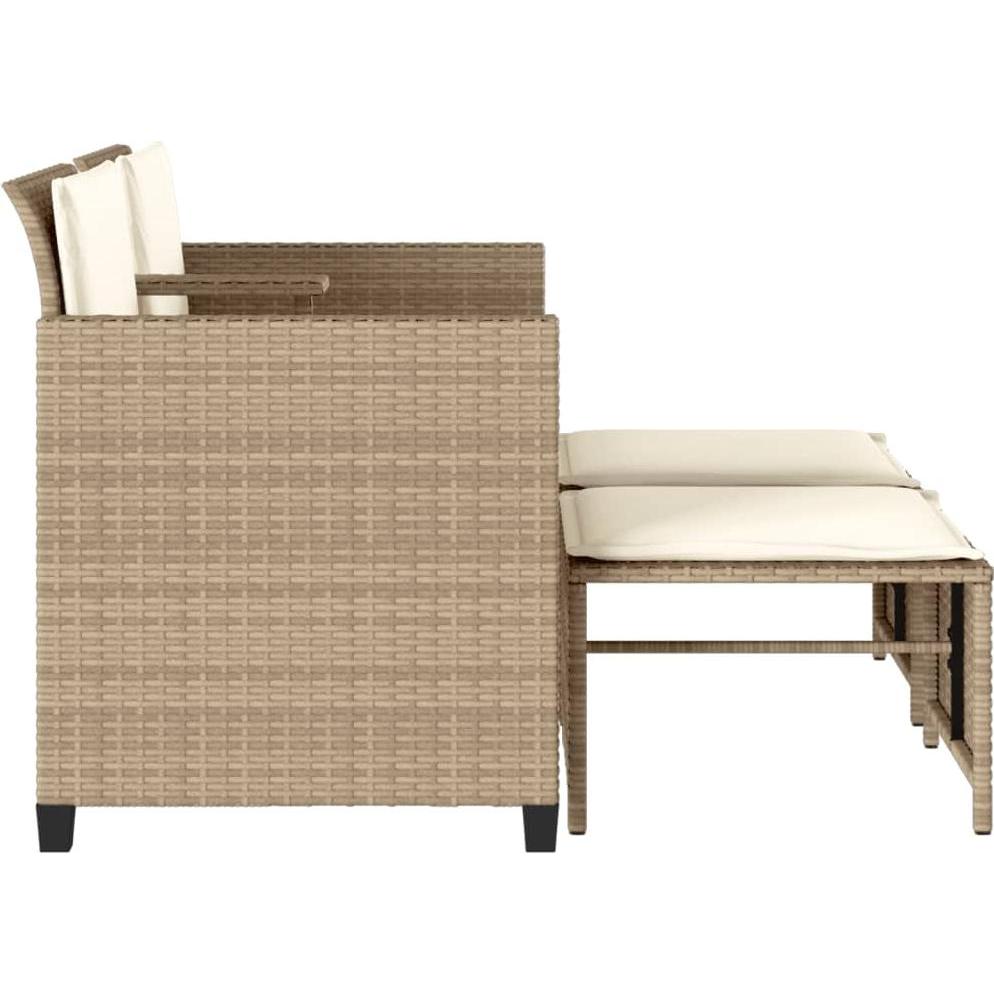 Thumbnail - VidaXL, Gartenlounge, Gartensofa 2-Sitzer mit Tisch und Hockern