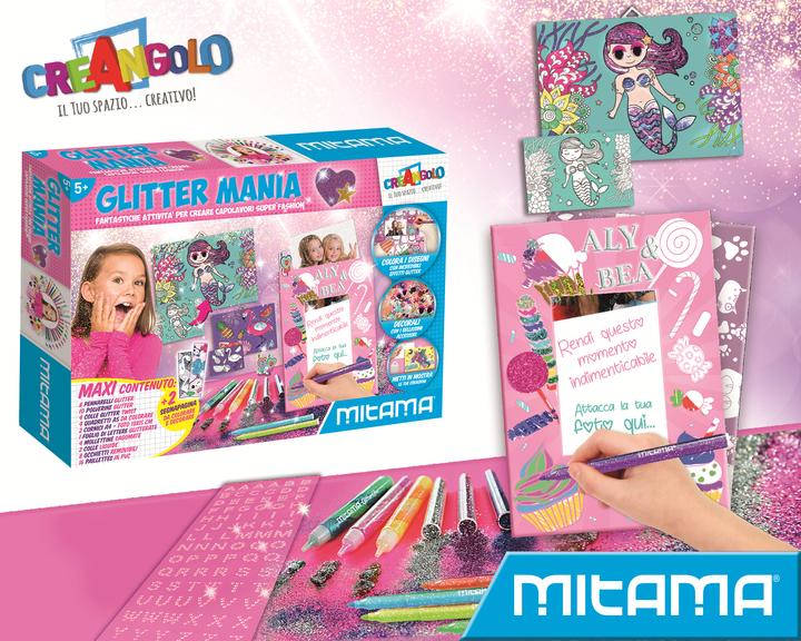 Image du produit Mitama Laboratorio Glitter Mania con pennarelli e 1000 accessori (Ongles artificiels, Multicolore)