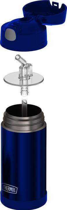 Image du produit Thermos Bouteille isotherme FUNTAINER Straw Bottle, bleu 0,35 L, double paroi en acier inoxydable, bouchon (0.35 l)