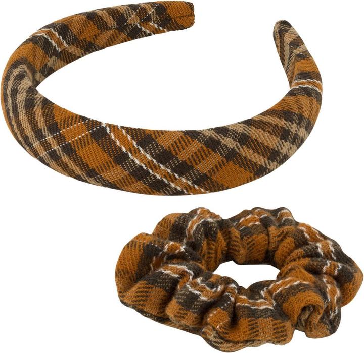 Image du produit Trisa Cheveux - English Check Hairband & Scrunchie, orange