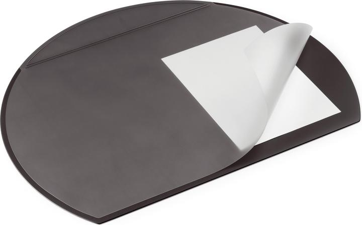 Immagine prodotto Durable Cuscinetto da scrivania 65 x 52 cm (l x h) con foglio di alluminio PVC nero semicircolare (65 x 52 cm)