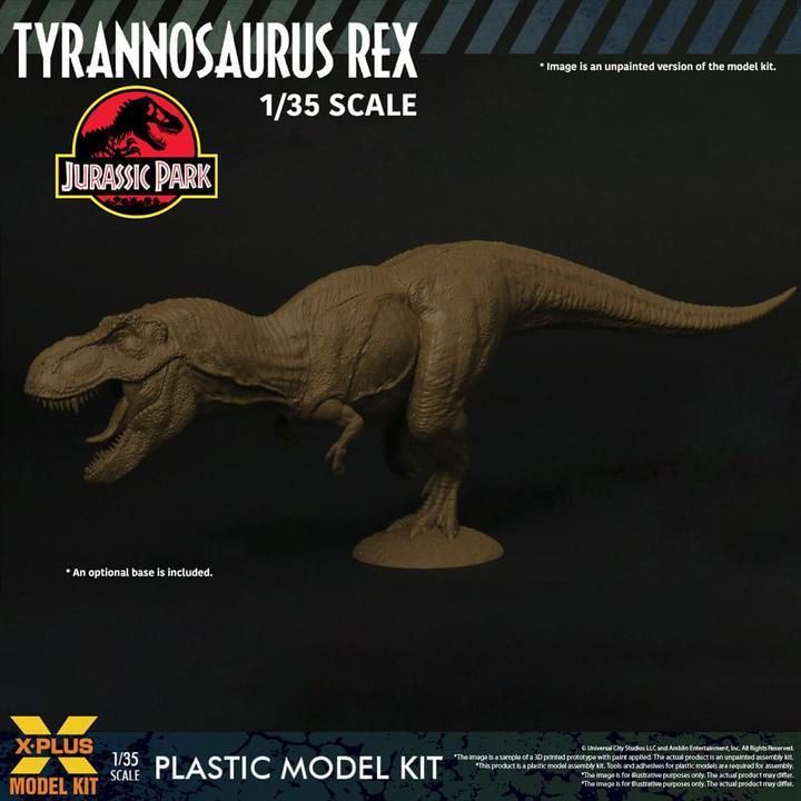 Actual product image X-Plus Jurassic Park Plastic Model Kit 1/35 Tyrannosaurus Rex 42 cm