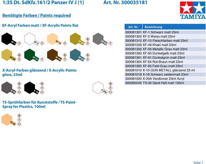 Image du produit Tamiya Réservoir Ger.IV