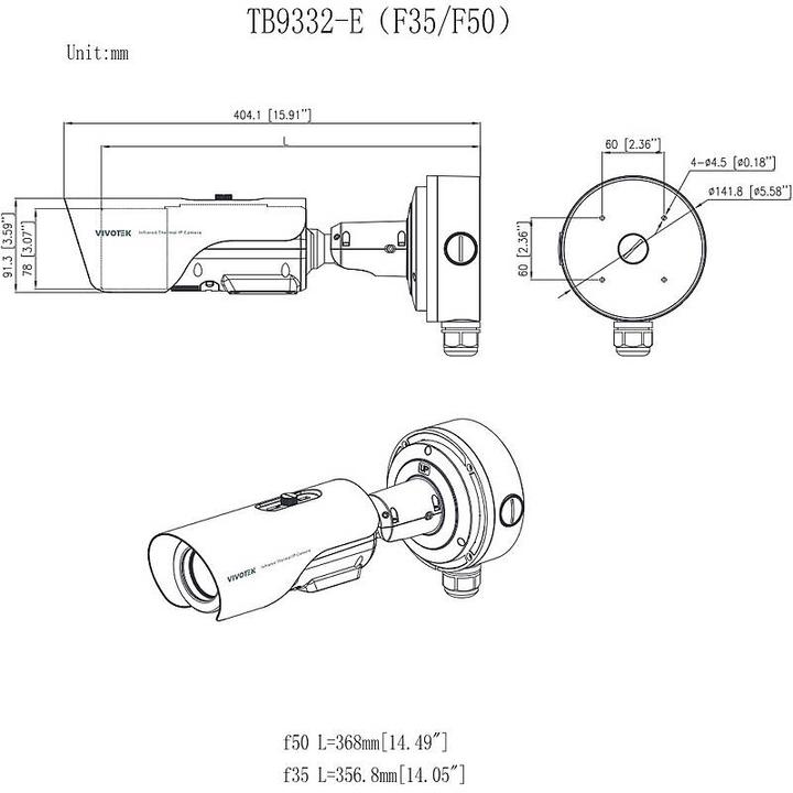 Produktbild Vivotek TB9332-E(50MM) IP-Thermal Kamera (640 x 512 Pixels)