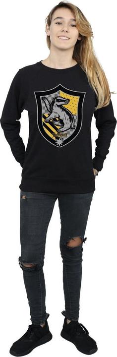 Actual product image Womens/Ladies Hufflepuff Crest Flat Sweatshirt (S)