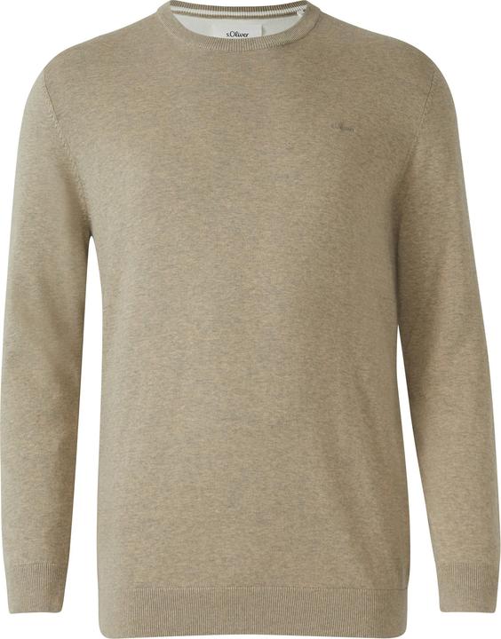 Produktbild s.Oliver Strickpullover Baumwollpullover mit Logo-Stickerei (5XL)