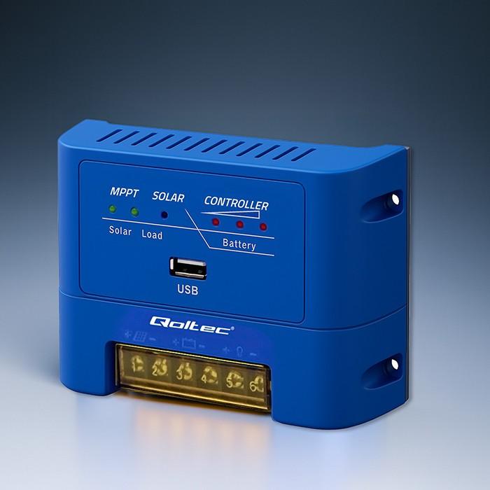 Produktbild Qoltec MPPT 15A Solarladeregler zur Versorgung von Gleichstromlasten und zum Laden von Batterien